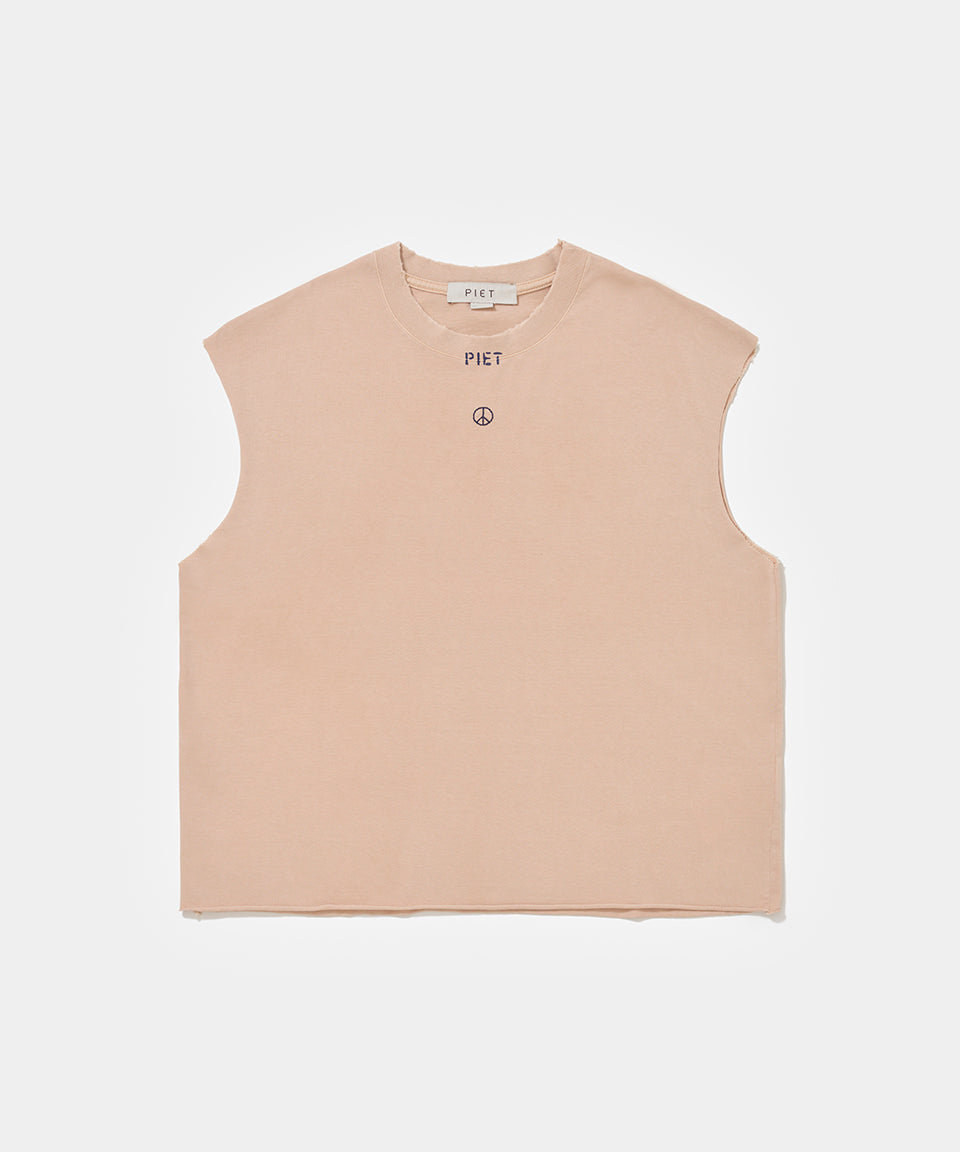 Camiseta Sleeveless PIET Peace&Love - Bege