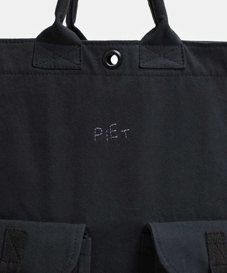 Cargo Canvas Tote Bag - Black