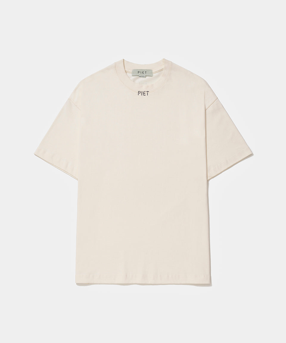 Camiseta PIET Stencil Logo - Bone White