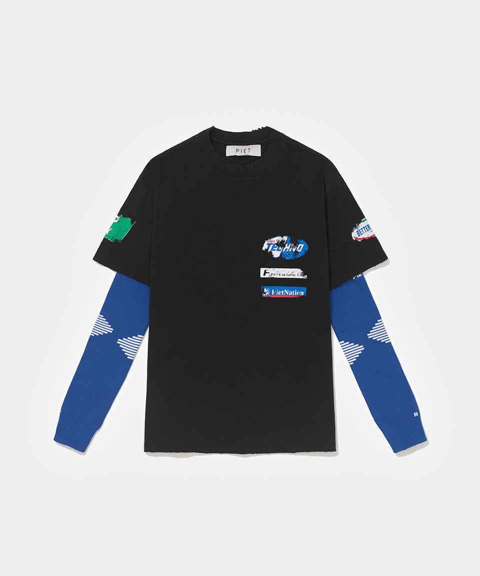 Camiseta Manga Longa Piet F.C - Vintage Blue