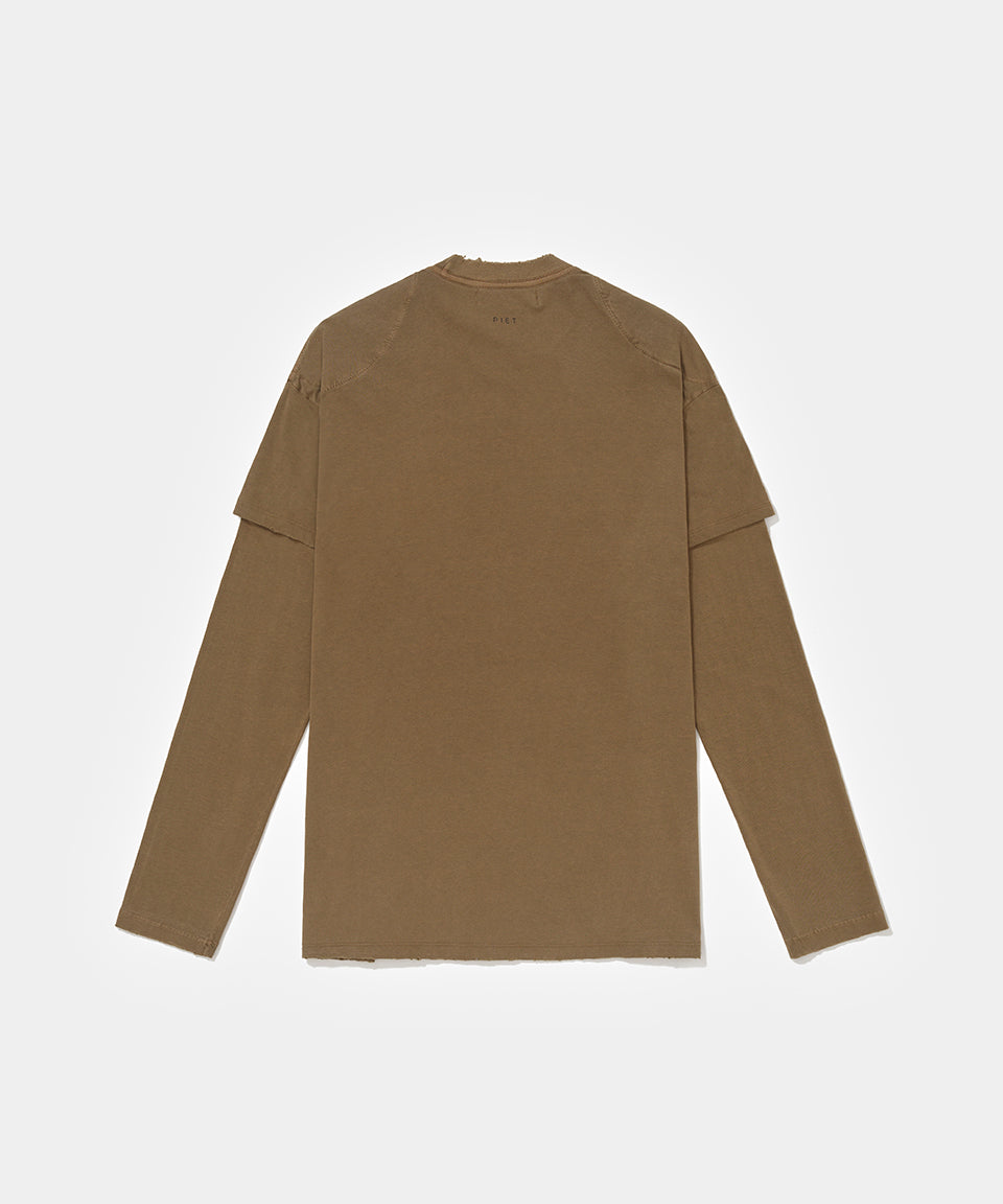 Camiseta Manga Longa Double Sleeve - Khaki