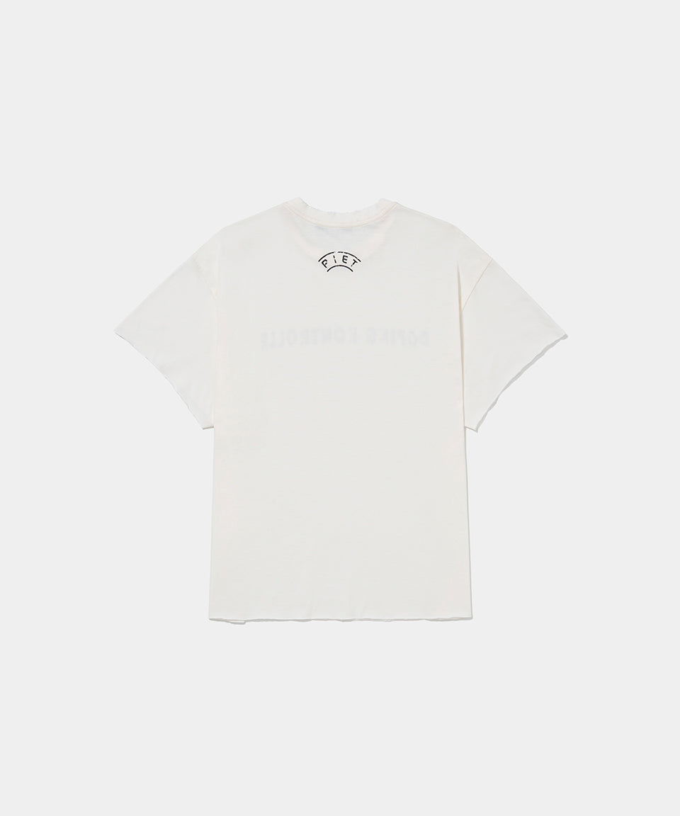 Camiseta PIET Doping Kontrolle Raw Bone White
