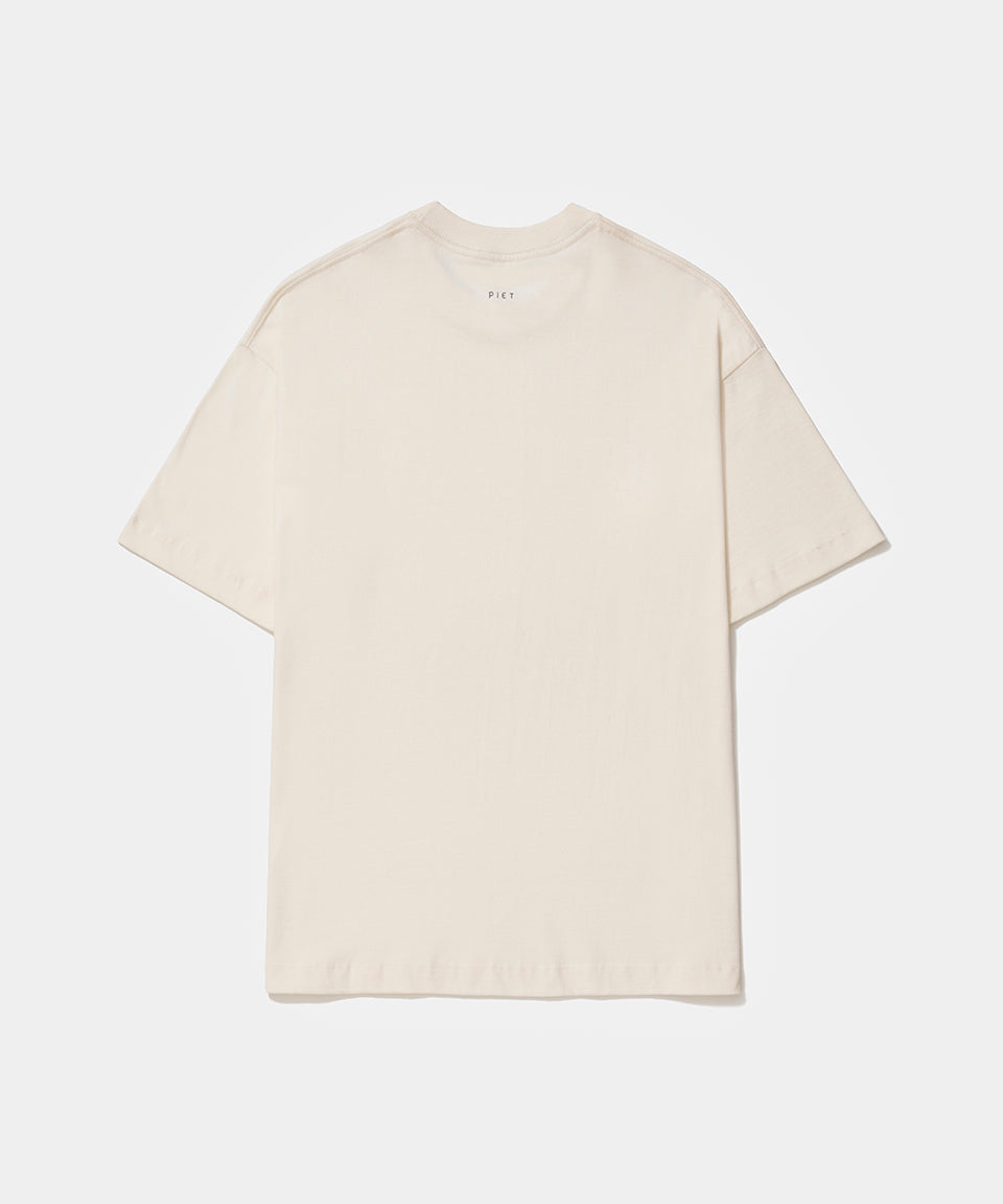 Camiseta PIET Stencil Logo - Bone White